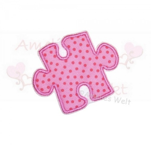 Puzzle Button in blau oder pink