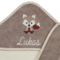 Preview: Babybadetuch Kapuzenhandtuch kleiner Fuchs mit Name personalisiert Kapuzenbadetuch geschenk geburt baby taufe bestickt