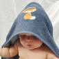 Preview: Kapuzenbadetuch kleiner Boho Fuchs mit Name bestickt Personalisiert