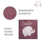 Preview: Lätzchen mit Name und Motiv Elefant bestickt