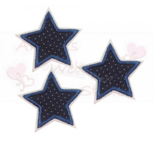 drei Sterne im Set in dunkelblau Pünktchen
