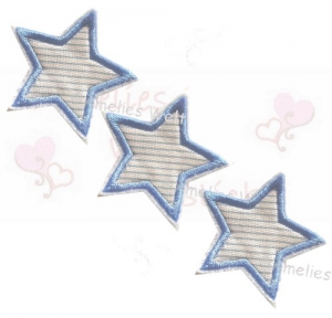 drei Sterne im Set in blau gestreift