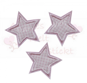 drei Sterne im Set in Vichy rosa