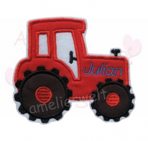 Traktor Trekker in rot mit Name