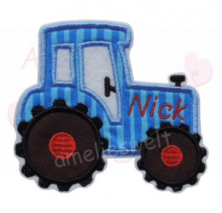 Traktor Trekker in blau mit Name