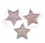 drei Sterne im Set in rosa Vichy, gestreift und Sternchen