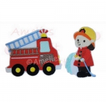 Feuerwehrauto & Feuerwehrmann im Set kleine Version